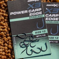Matrix X3 Power Carp Edge Barbless Spade End Hooks